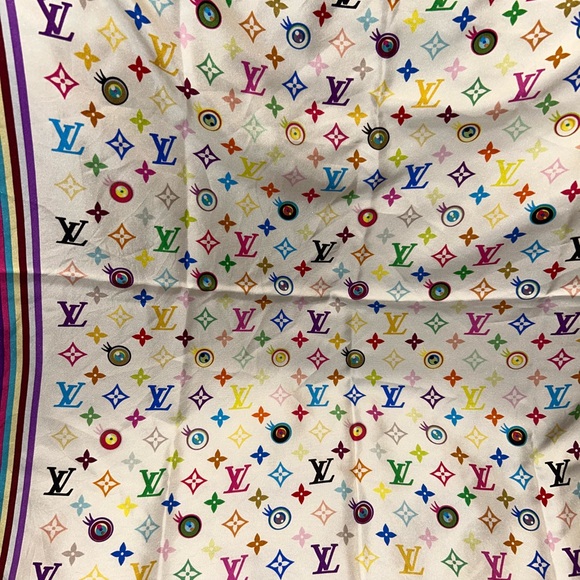 Louis Vuitton Murakami Eye Love Multicolor Silk Scarf - Picture 8 of 9